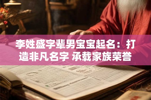 李姓盛字辈男宝宝起名：打造非凡名字 承载家族荣誉与希望