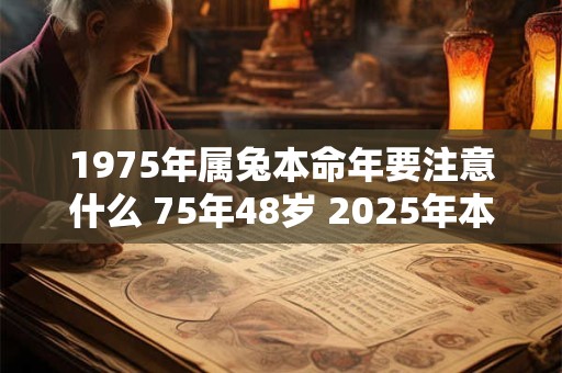 1975年属兔本命年要注意什么 75年48岁 2025年本命年佩戴什么好