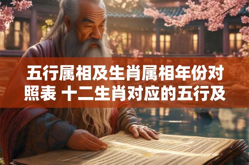 五行属相及生肖属相年份对照表 十二生肖对应的五行及属相年份五行对照表
