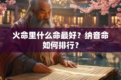 火命里什么命最好？纳音命如何排行？