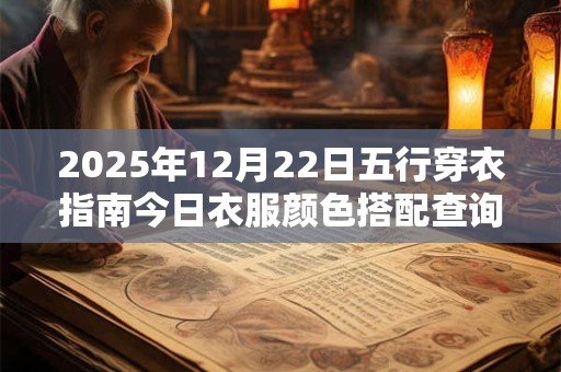2026年12月22日五行穿衣指南今日衣服颜色搭配查询 2026年12月22日五行穿衣指南今日衣服颜色搭配查询