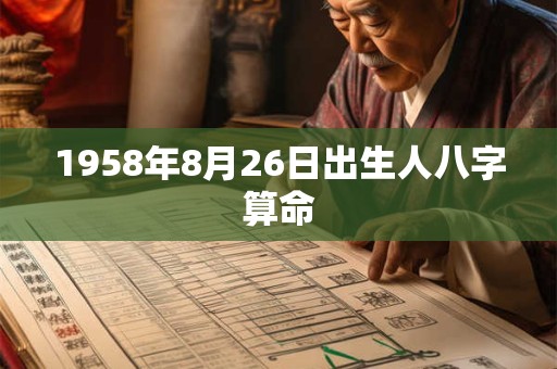 1958年8月26日出生人八字算命