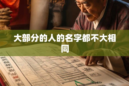 大部分的人的名字都不大相同 大部分的人的名字都不大相同