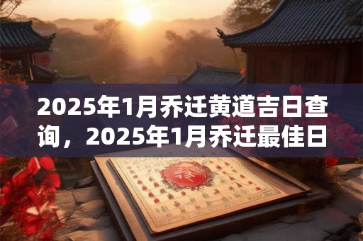 2025年1月乔迁黄道吉日查询，2025年1月乔迁最佳日子