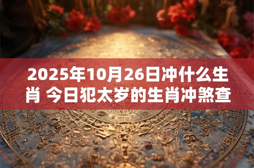 2025年10月26日冲什么生肖 今日犯太岁的生肖冲煞查询：