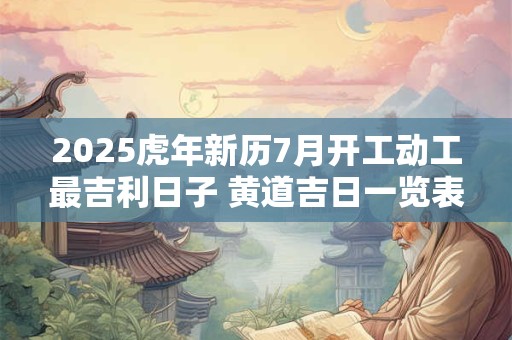 2025虎年新历7月开工动工最吉利日子 黄道吉日一览表
