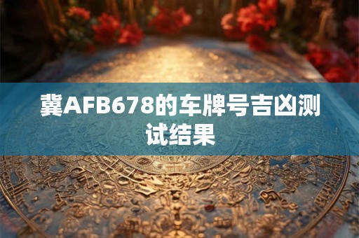 冀AFB678的车牌号吉凶测试结果