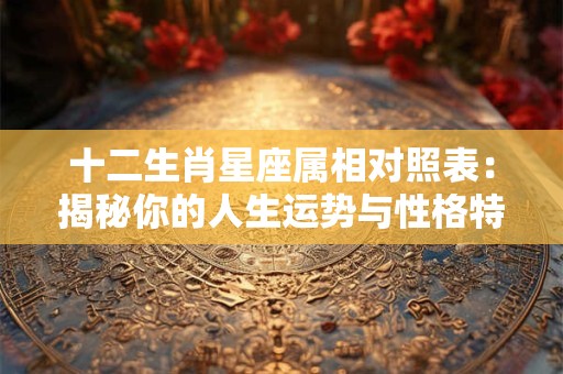 十二生肖星座属相对照表：揭秘你的人生运势与性格特点！