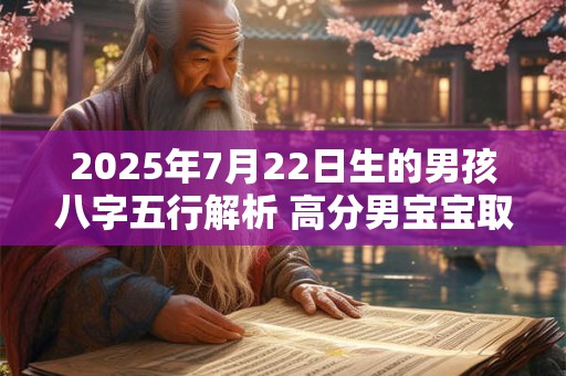 2025年7月22日生的男孩八字五行解析 高分男宝宝取名字