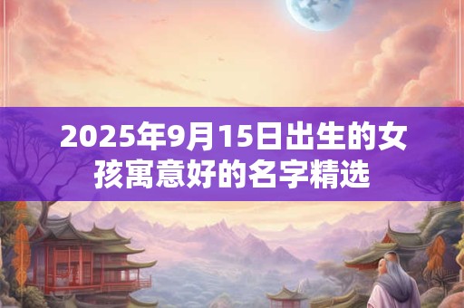 2025年9月15日出生的女孩寓意好的名字精选
