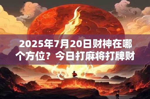 2025年7月20日财神在哪个方位？今日打麻将打牌财运方位！
