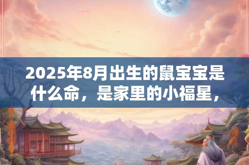 2025年8月出生的鼠宝宝是什么命，是家里的小福星，财运亨通