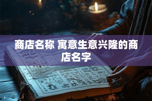 商店名称 寓意生意兴隆的商店名字