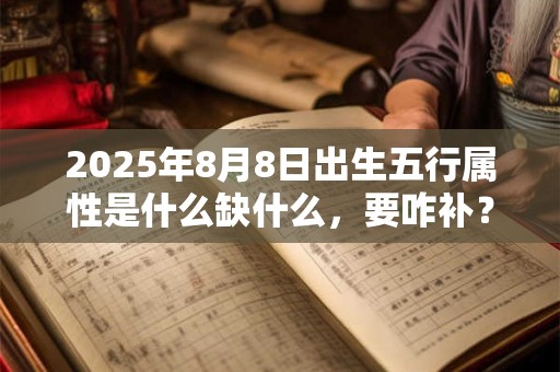 2025年8月8日出生五行属性是什么缺什么，要咋补？