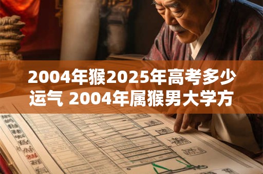 详细阅读:2004年猴2025年高考多少运气 2004年属猴男大学方向 2004年猴2025年高考多少运气 2004年属猴男大学方向