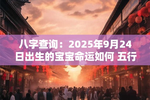 八字查询：2025年9月24日出生的宝宝命运如何 五行缺什么