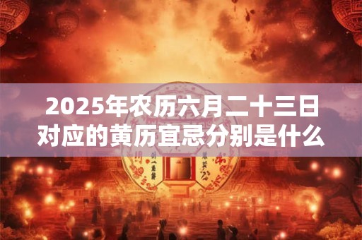 2025年农历六月二十三日对应的黄历宜忌分别是什么
