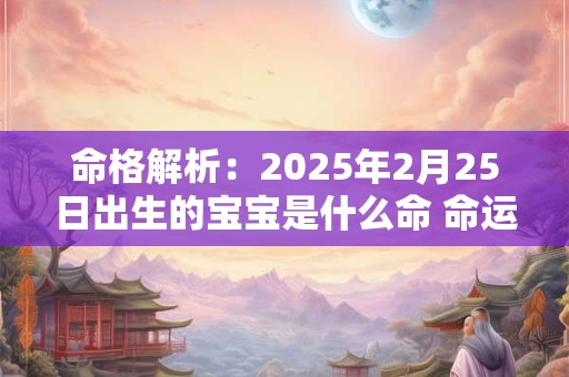 命格解析：2025年2月25日出生的宝宝是什么命 命运好吗