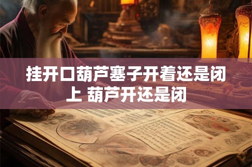 挂开口葫芦塞子开着还是闭上 葫芦开还是闭