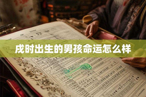 戌时出生的男孩命运怎么样