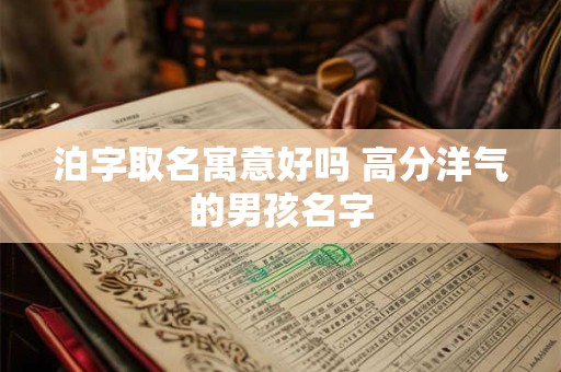 泊字取名寓意好吗 高分洋气的男孩名字