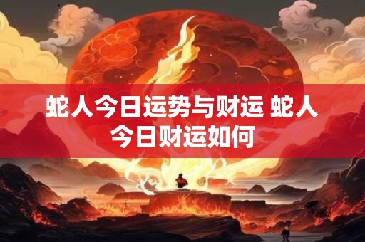 蛇人今日运势与财运 蛇人今日财运如何
