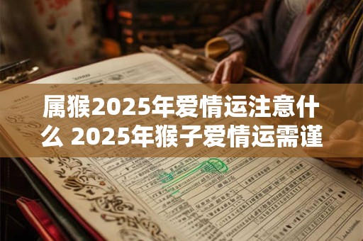 属猴2026年爱情运注意什么 2026年猴子爱情运需谨慎 属猴2026年爱情运注意什么 2026年猴子爱情运需谨慎