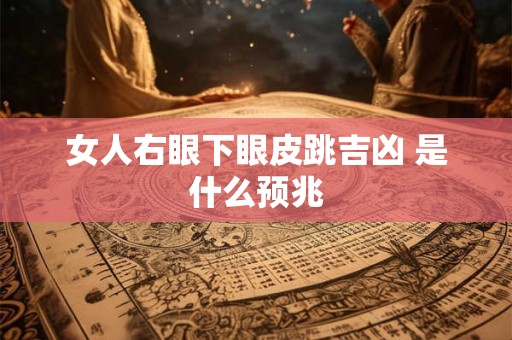 女人右眼下眼皮跳吉凶 是什么预兆