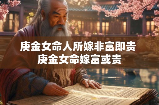 庚金女命人所嫁非富即贵 庚金女命嫁富或贵