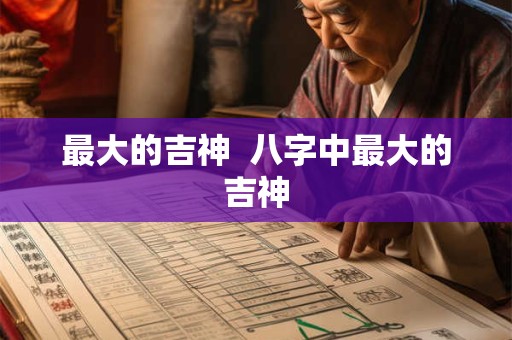 最大的吉神  八字中最大的吉神