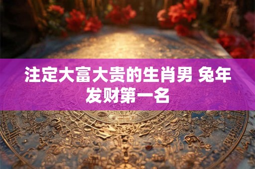 注定大富大贵的生肖男 兔年发财第一名