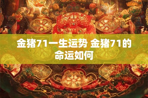 金猪71一生运势 金猪71的命运如何