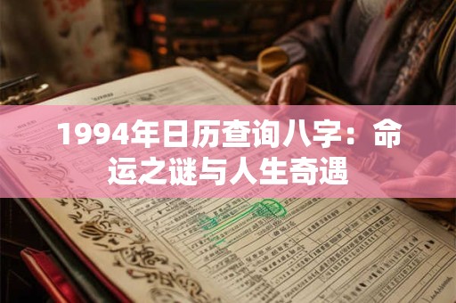 1994年日历查询八字：命运之谜与人生奇遇