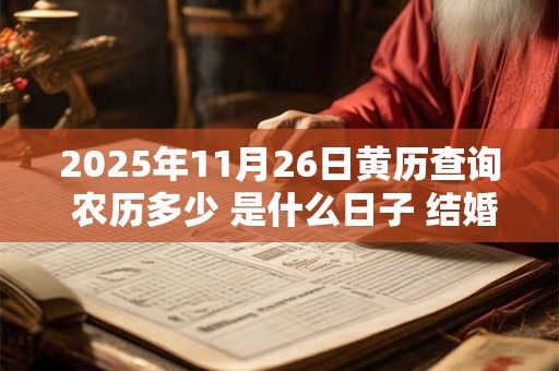2025年11月26日黄历查询 农历多少 是什么日子 结婚吉时