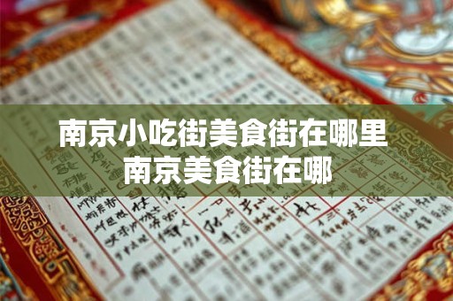南京小吃街美食街在哪里 南京美食街在哪