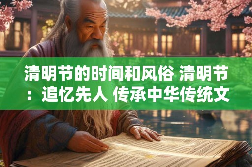 清明节的时间和风俗 清明节：追忆先人 传承中华传统文化