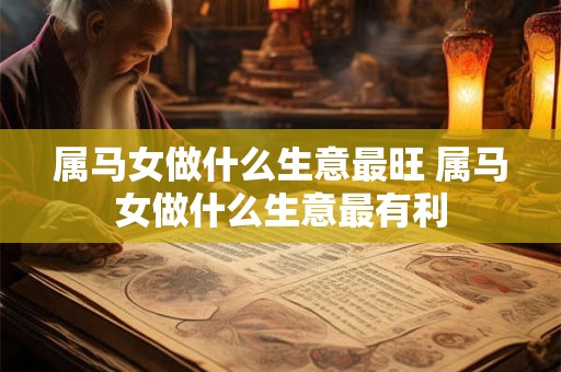 属马女做什么生意最旺 属马女做什么生意最有利
