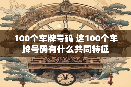 100个车牌号码 这100个车牌号码有什么共同特征