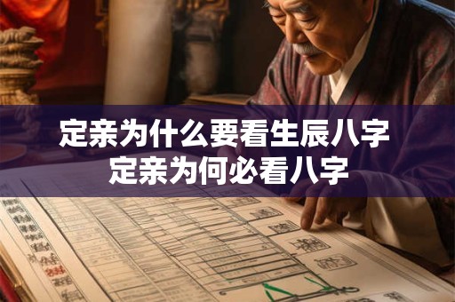 定亲为什么要看生辰八字 定亲为何必看八字
