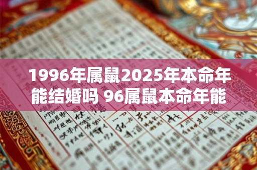 1996年属鼠2025年本命年能结婚吗 96属鼠本命年能否结婚