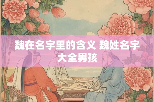 魏在名字里的含义 魏姓名字大全男孩
