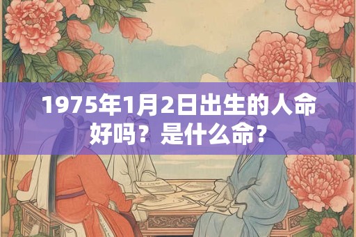 1975年1月2日出生的人命好吗？是什么命？