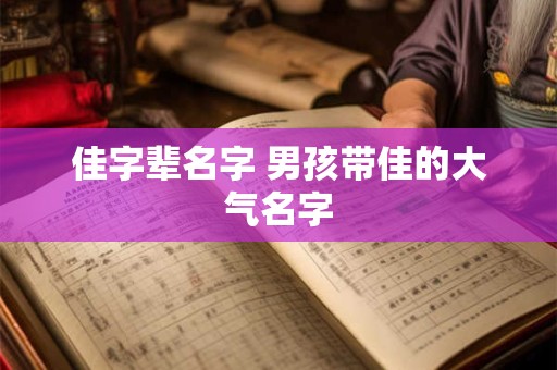 佳字辈名字 男孩带佳的大气名字