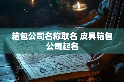 箱包公司名称取名 皮具箱包公司起名