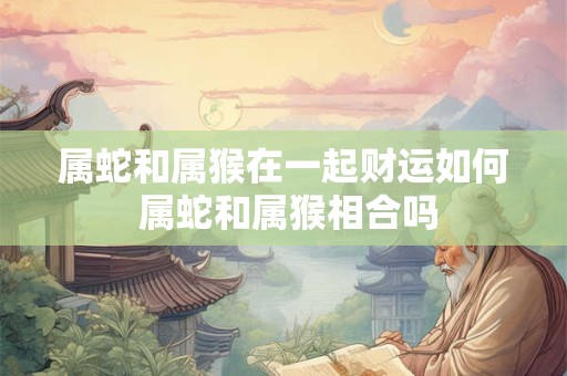属蛇和属猴在一起财运如何 属蛇和属猴相合吗