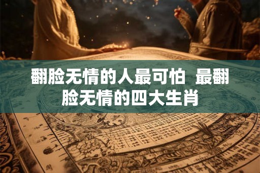 翻脸无情的人最可怕  最翻脸无情的四大生肖