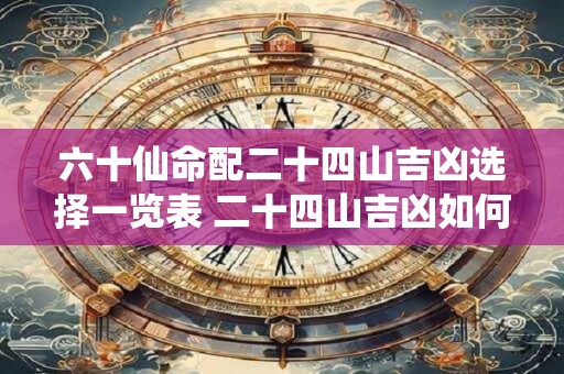 六十仙命配二十四山吉凶选择一览表 二十四山吉凶如何选择
