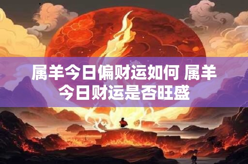 属羊今日偏财运如何 属羊今日财运是否旺盛