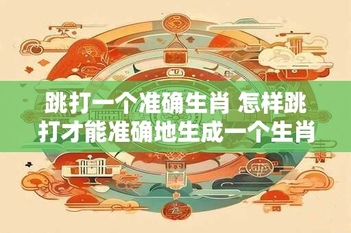 跳打一个准确生肖 怎样跳打才能准确地生成一个生肖