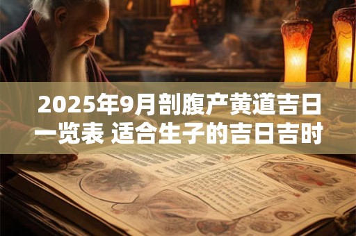 2025年9月剖腹产黄道吉日一览表 适合生子的吉日吉时查询